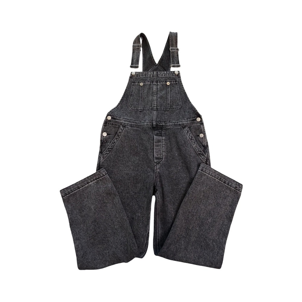 We The Free Overalls Womens 28 Black Denim Wide Leg Straight Workwear